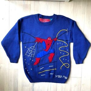 Vintage Aunti M's Fantasies Spider-Man Sweater Child Size Large